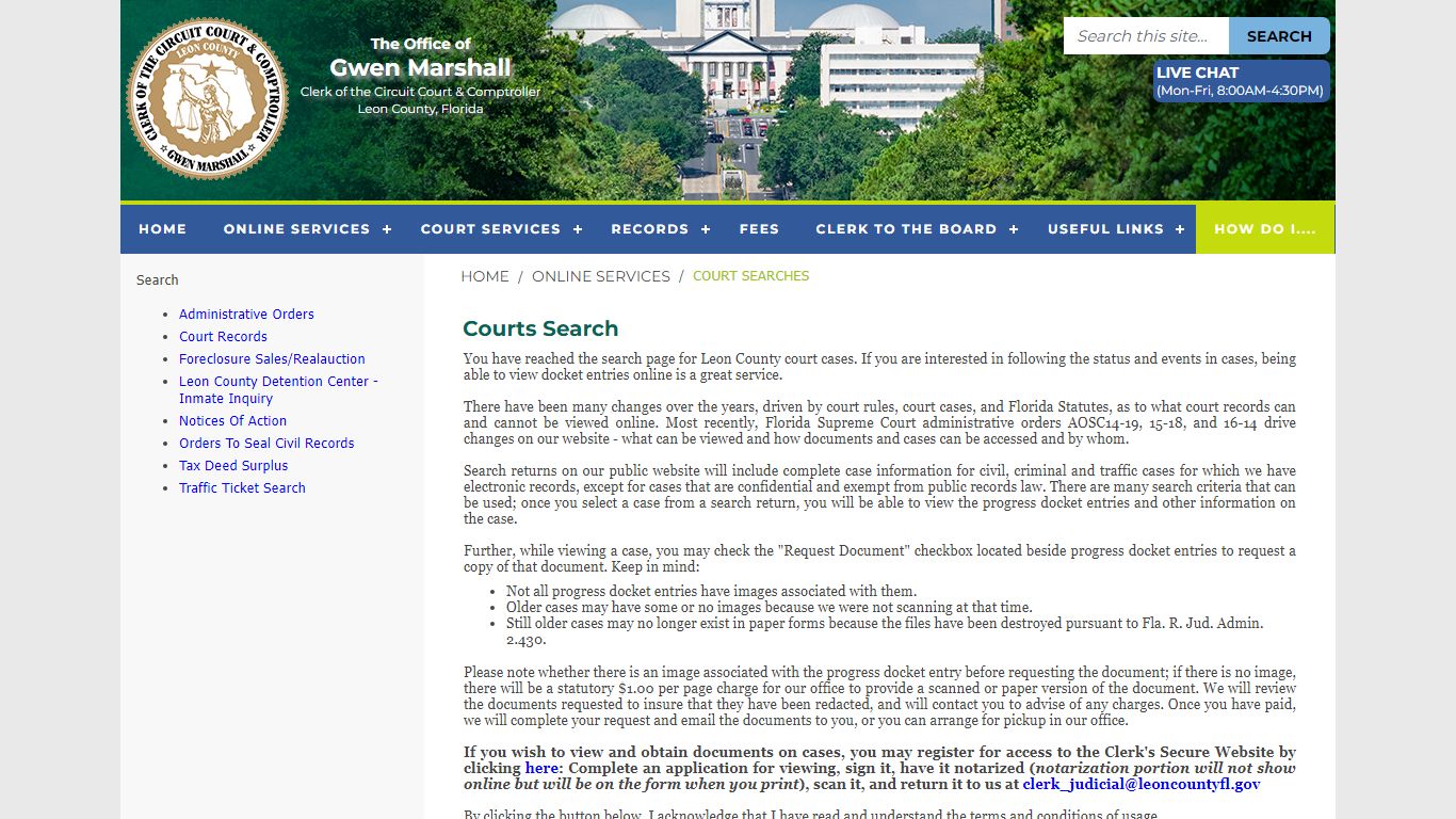 Leon County Clerk of Courts Civil Case Search